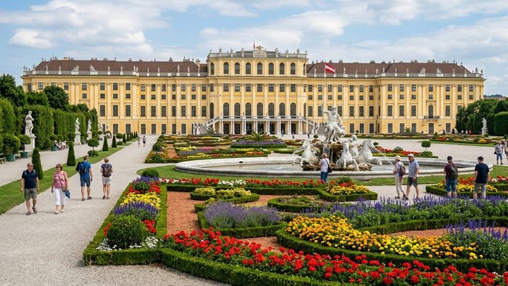 Tvrđava Hohensalzburg na brdu iznad reke Salcah i baroknog starog grada Salcburga u sumrak