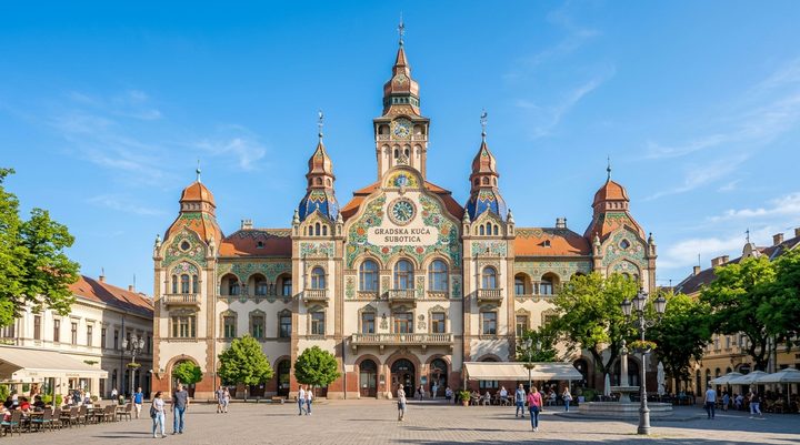 Raskošna Gradska kuća u Subotici u stilu mađarske secesije sa tornjem i žolnai keramikom